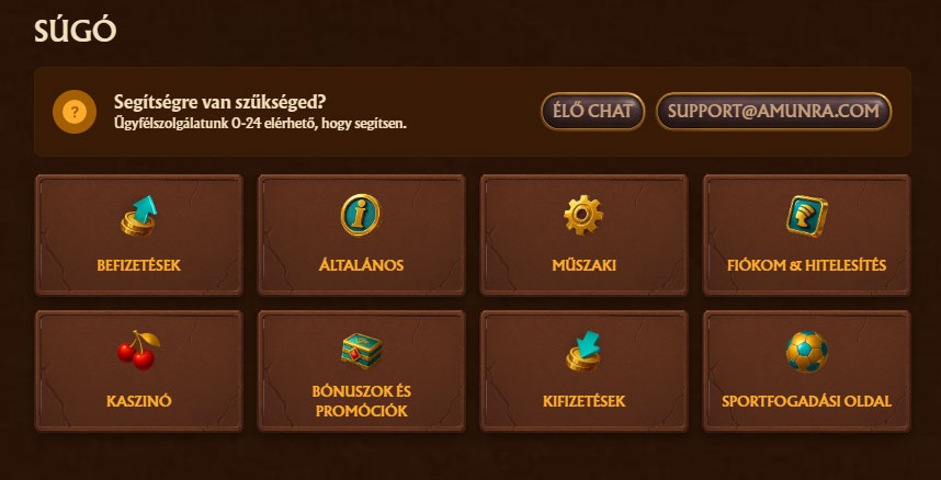 AmunRa Kaszinó Ügyfélszolgálat