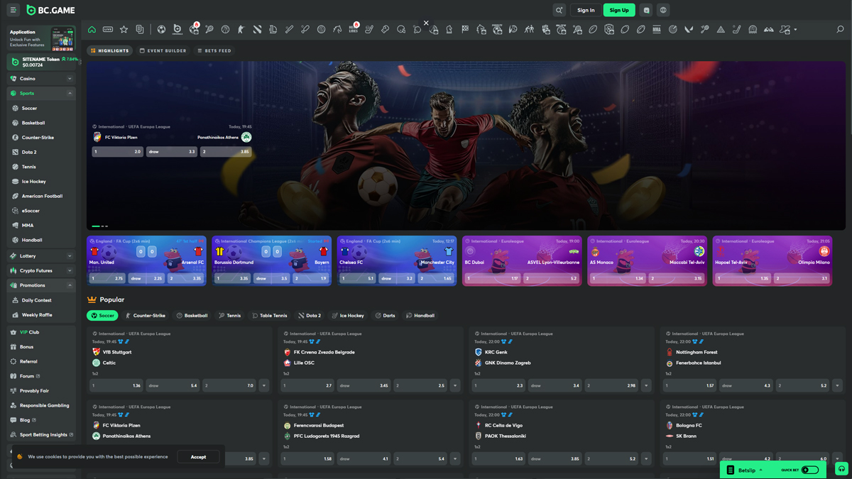 BC.Game Kaszinó Sports Betting