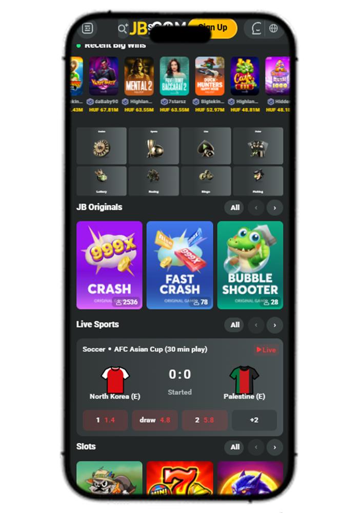 JB Casino Mobile View