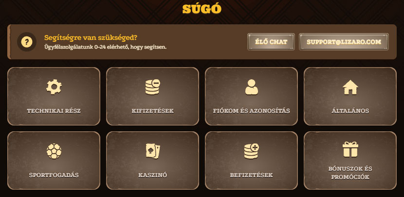 Lizaro Kaszinó Ügyfélszolgálat