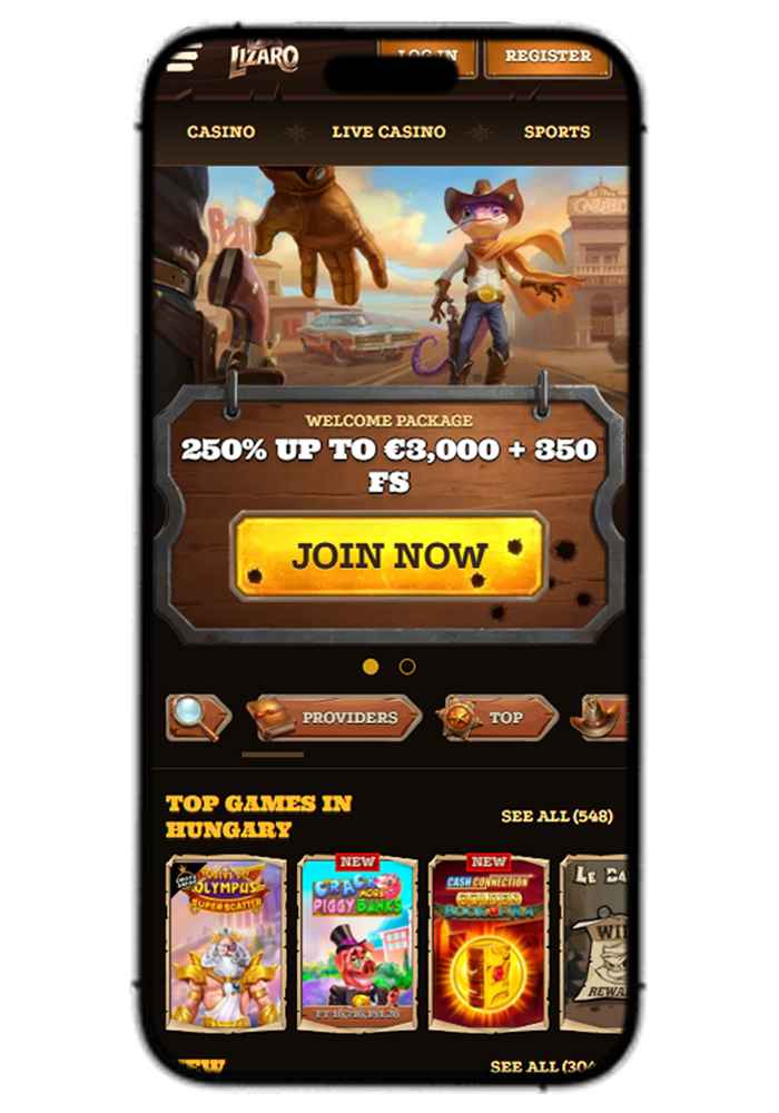 Lizaro Casino Mobile View