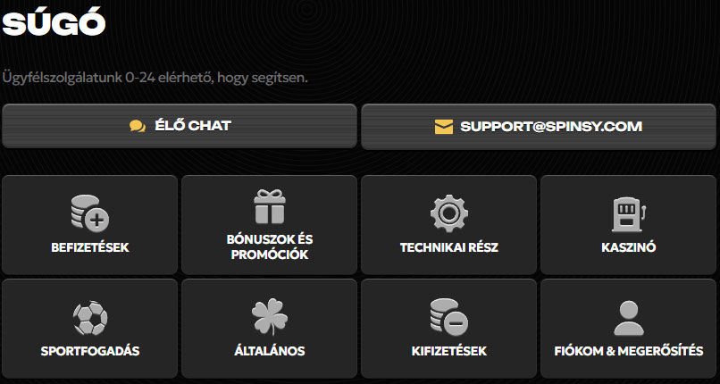 Spinsy Customer-Support