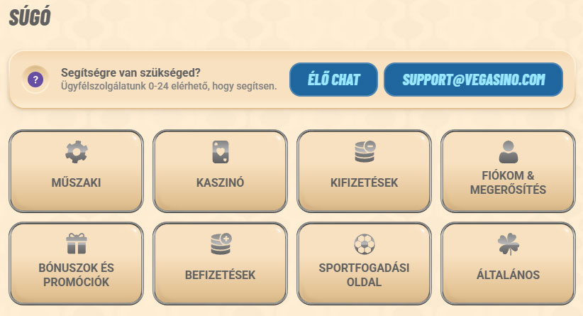 Vegasino Kaszinó Ügyfélszolgálat