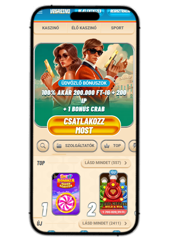 Vegasino Casino Mobile View
