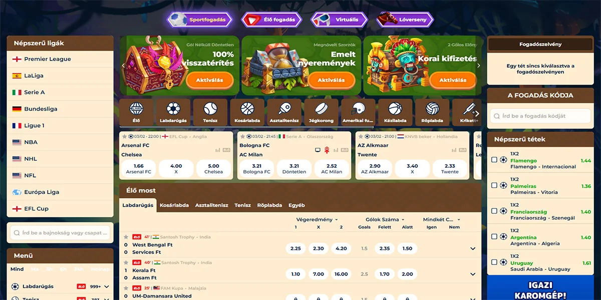 Wazamba Kaszinó Sports Betting