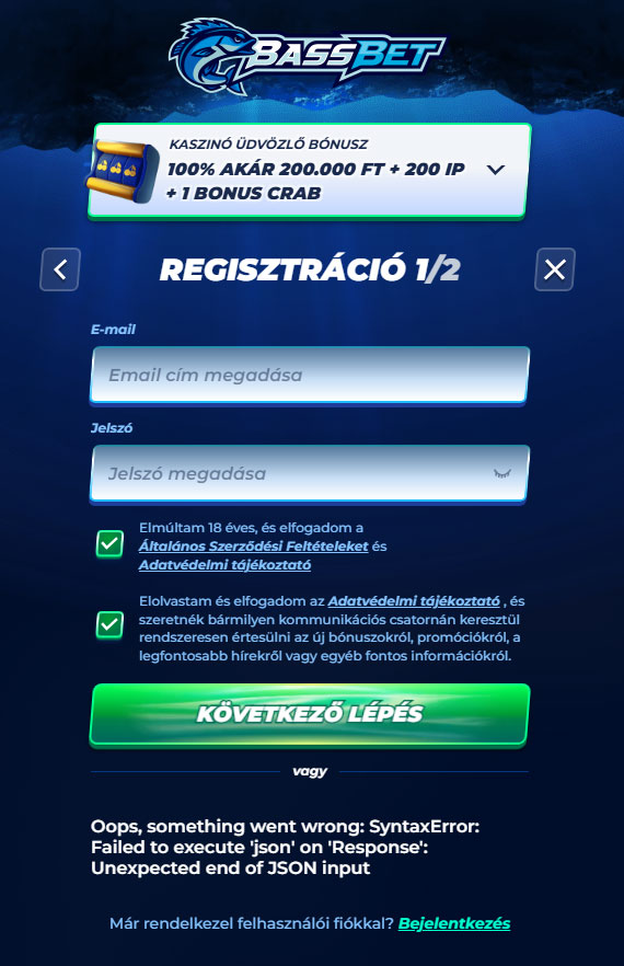 BassBet Kaszinó Register