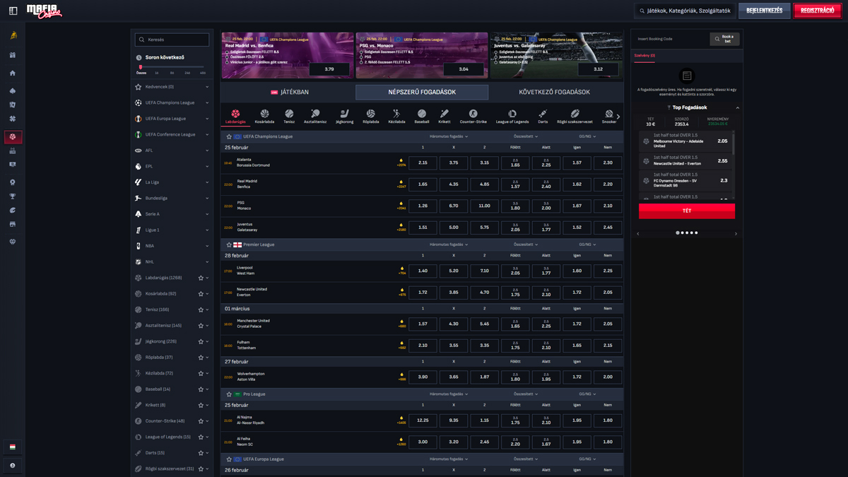 Mafia Kaszino Sports Bet