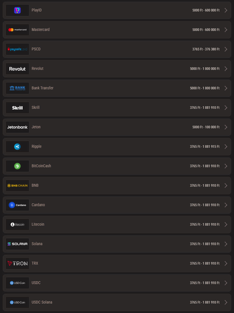 Neon54 Casino Payment