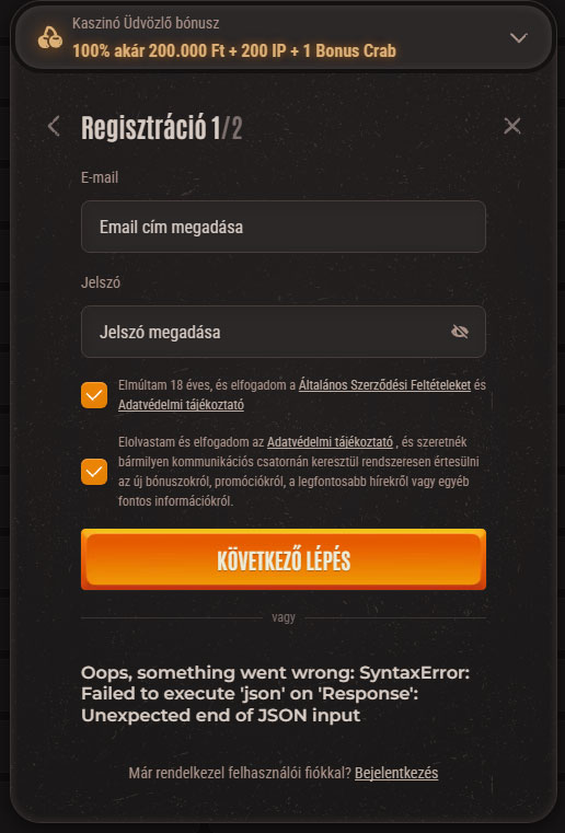 Neon54 Casino Register