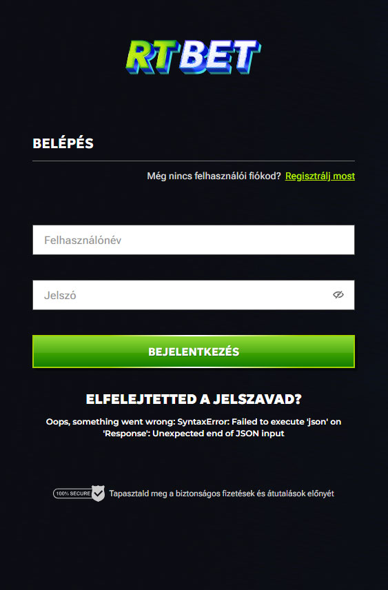 RTBet Kaszinó Registration
