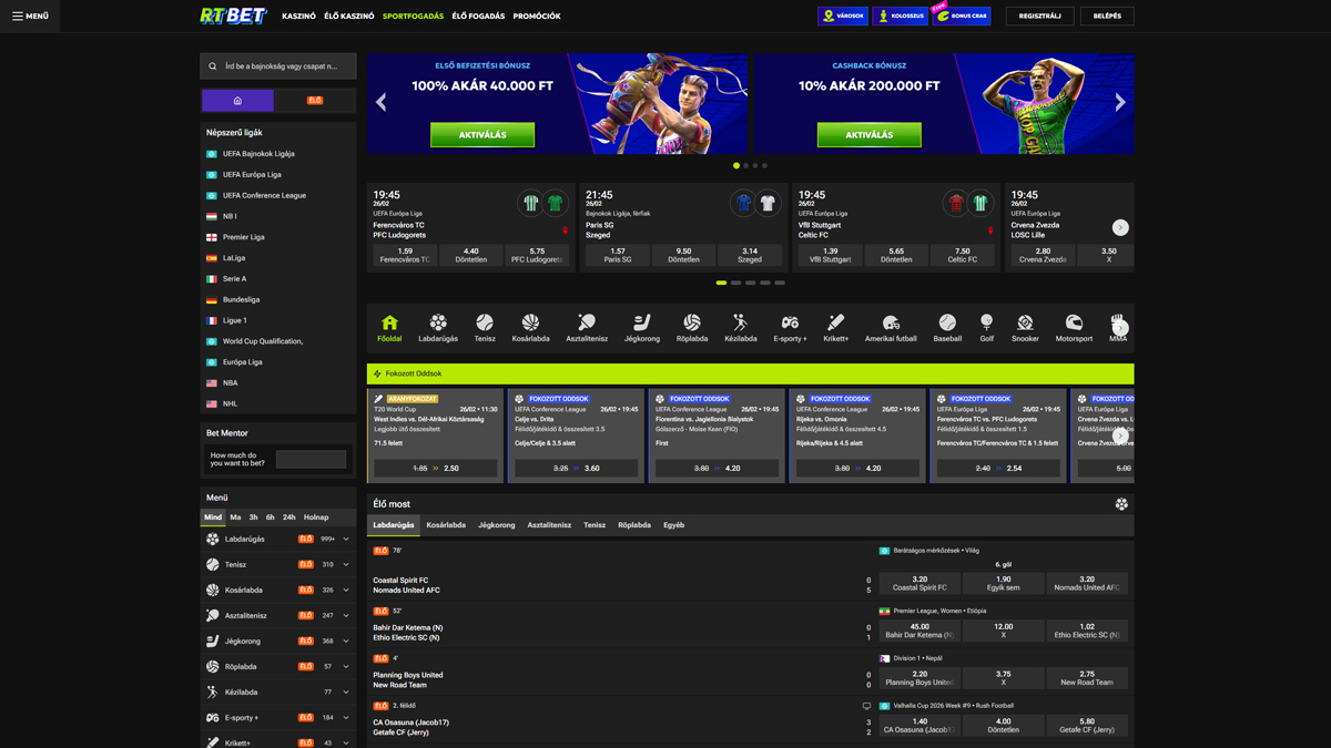 RTBet Kaszinó Srpots Betting