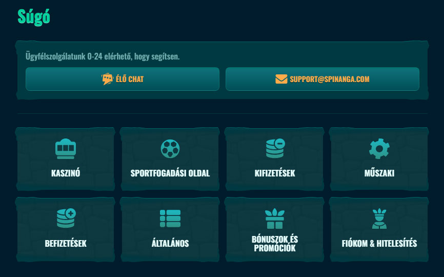 Spinanga Kaszino Help Centre