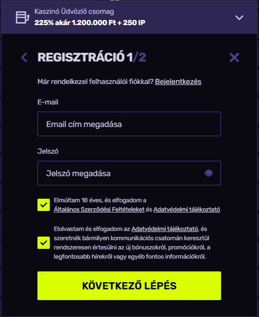 Sportuna Kaszinó Register