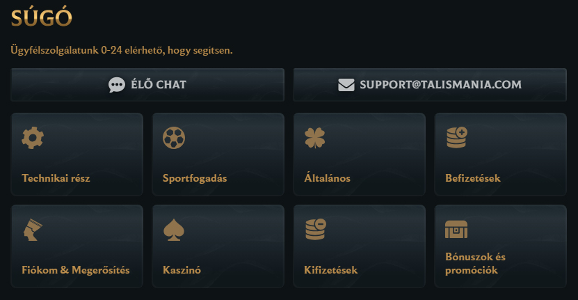 Talismania Casino Help Center