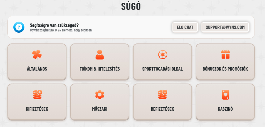 Wyns Kaszino Help Centre