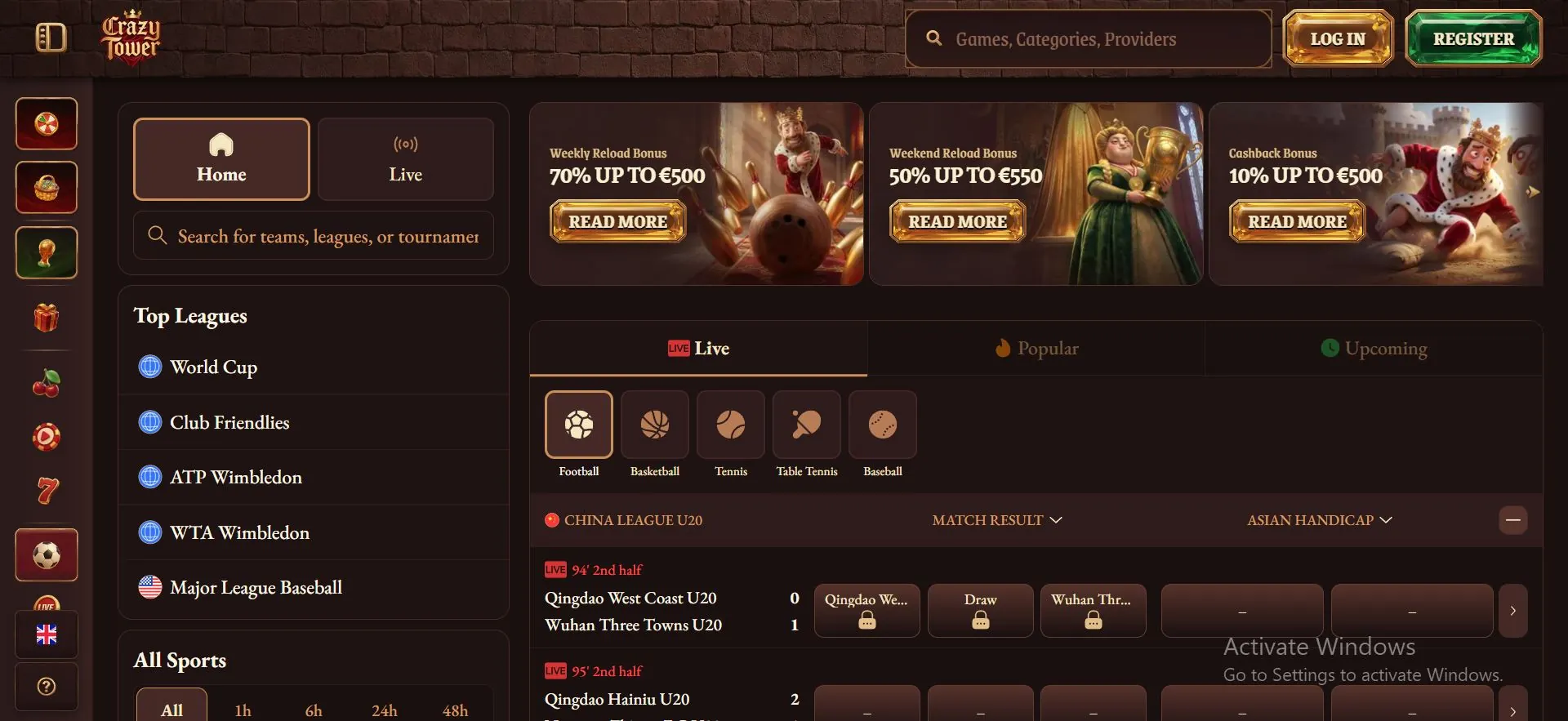 crazy tower casino sports betting