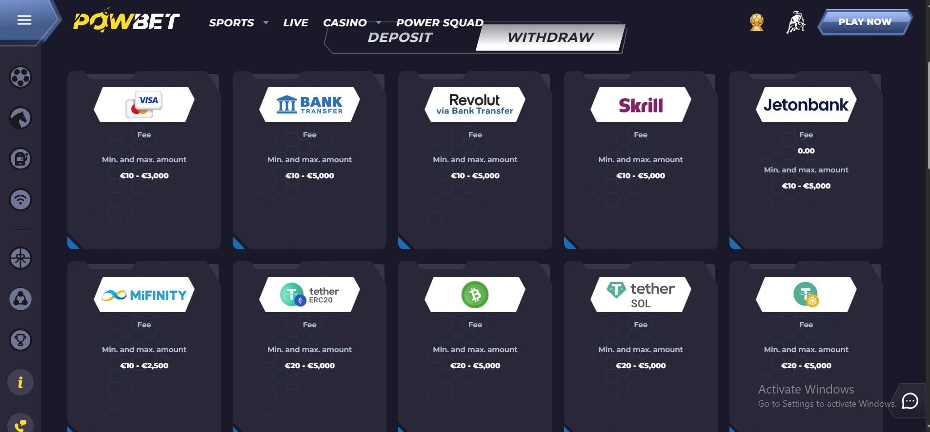 powbet casino withdrawals