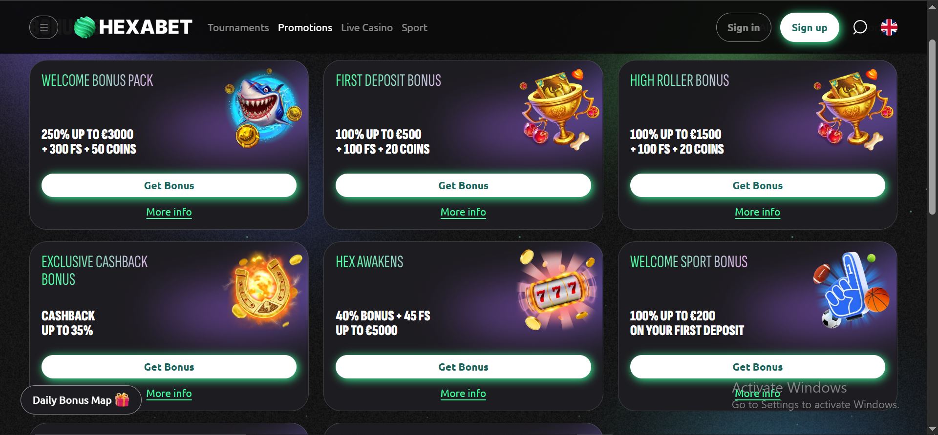 hexabet casino promotion