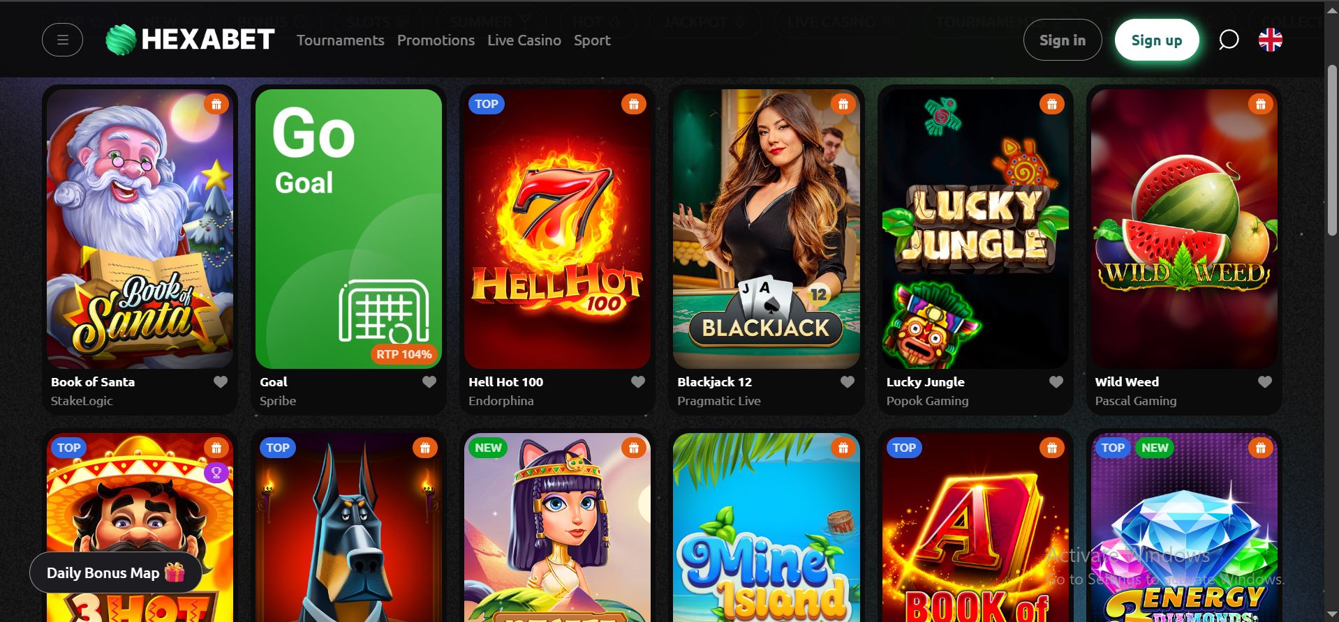 hexabet casino slot games
