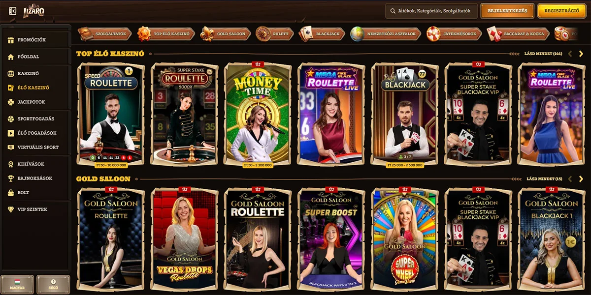 Lizaro Casino Live Casino Games