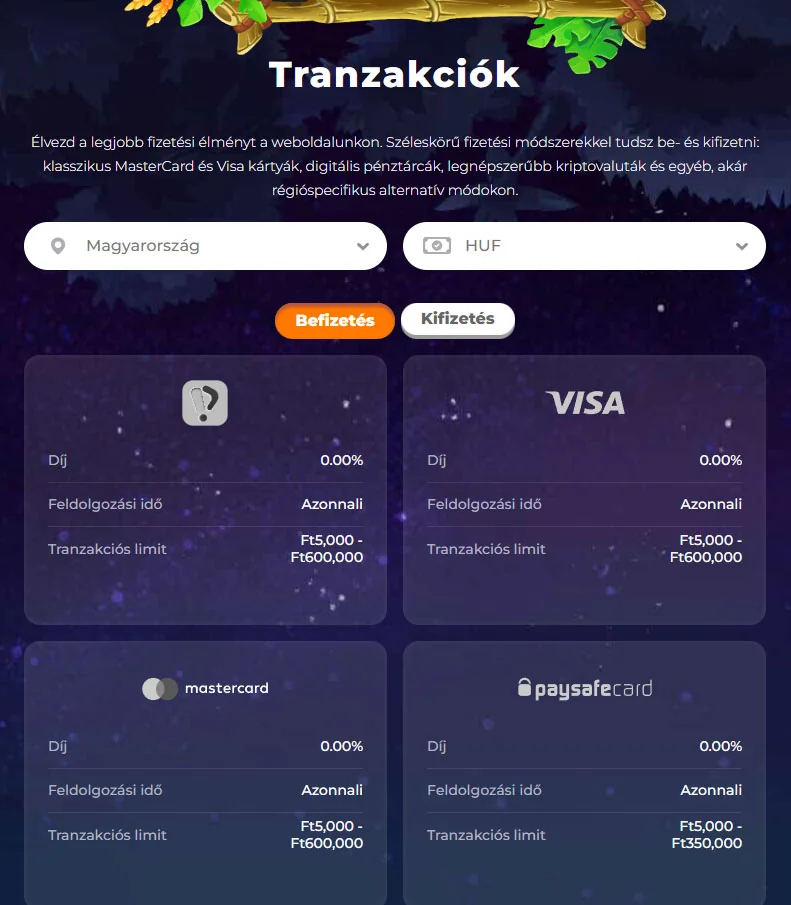 Wazamba Kaszinó Payments