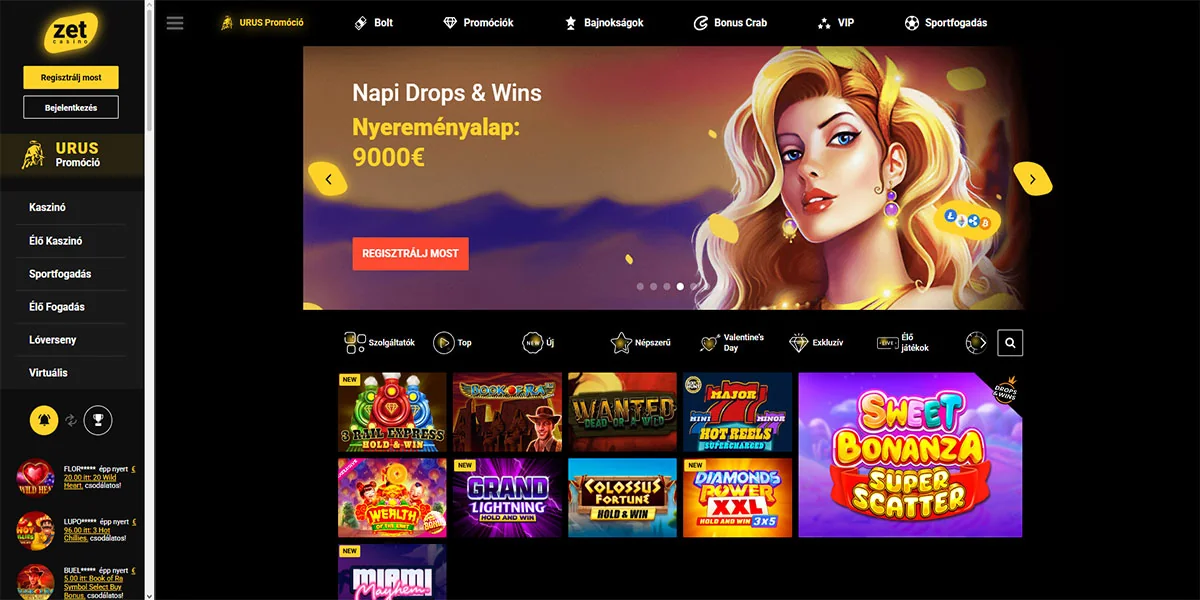 Zet Casino Home Page