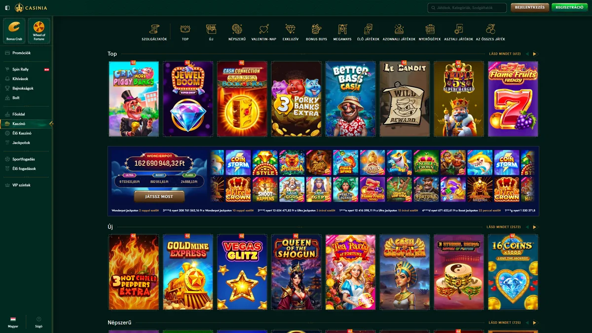 Casinia Casino Games