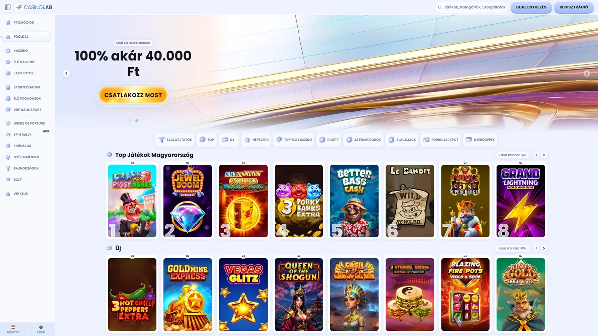 CasinoLab Home SCreen