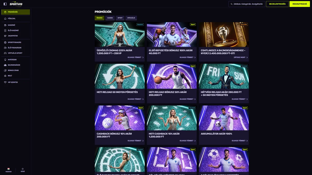 Sportuna Kaszinó Bonuses