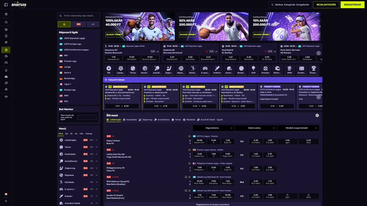 Sportuna Kaszinó Sports Betting