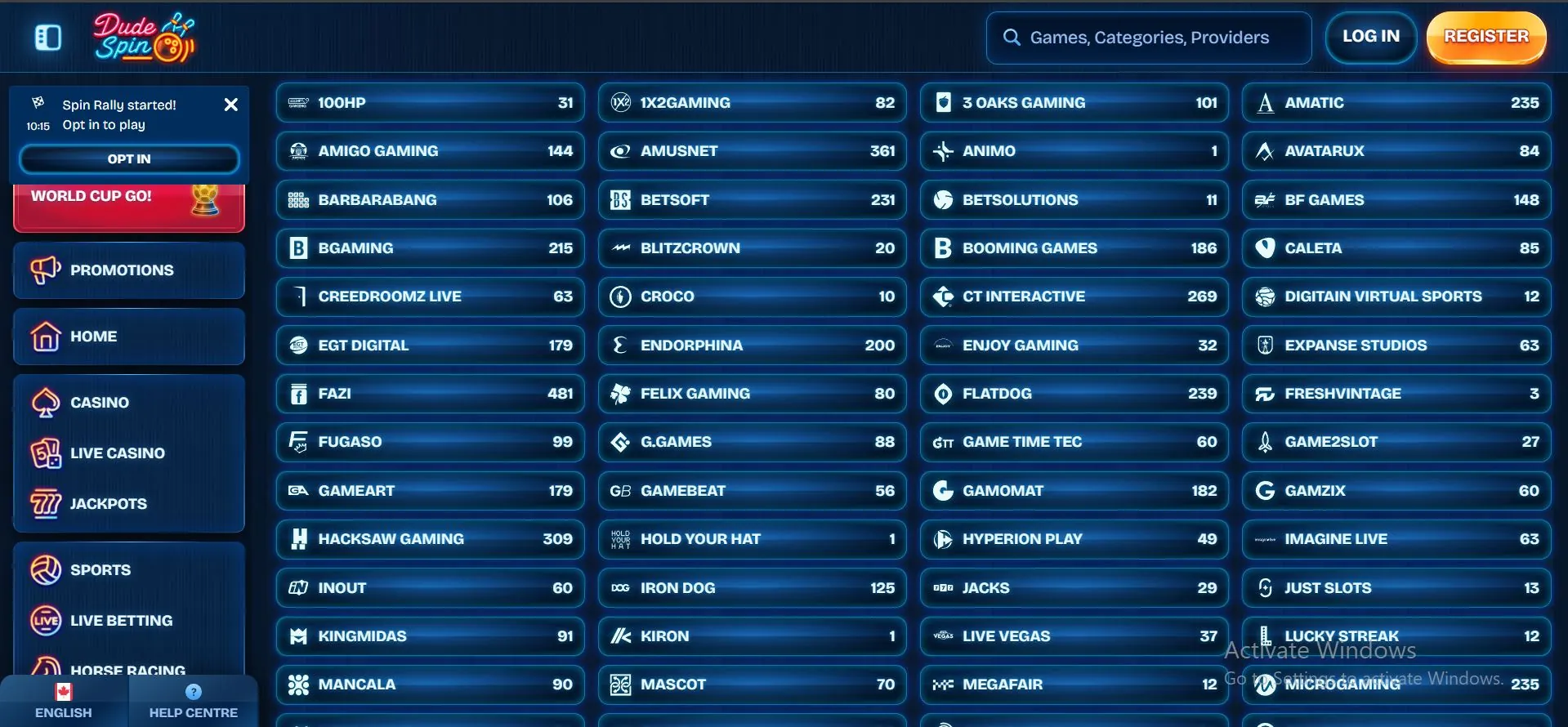 dudespin-casino-provider-list