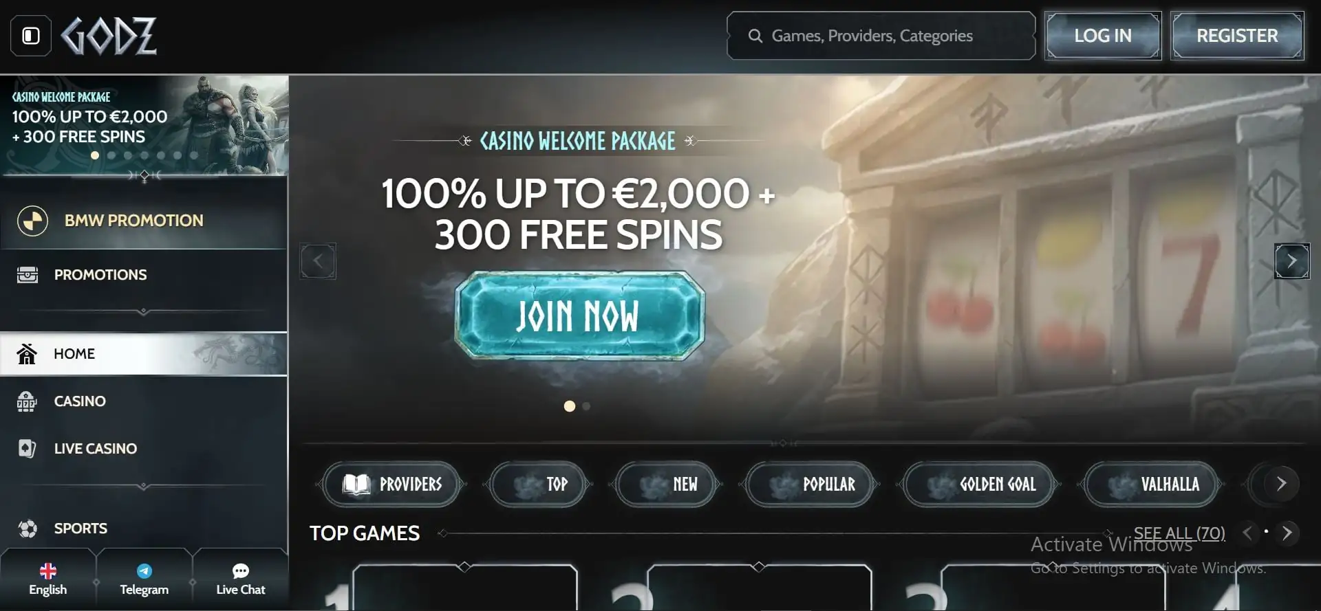 godz-casino-home-page