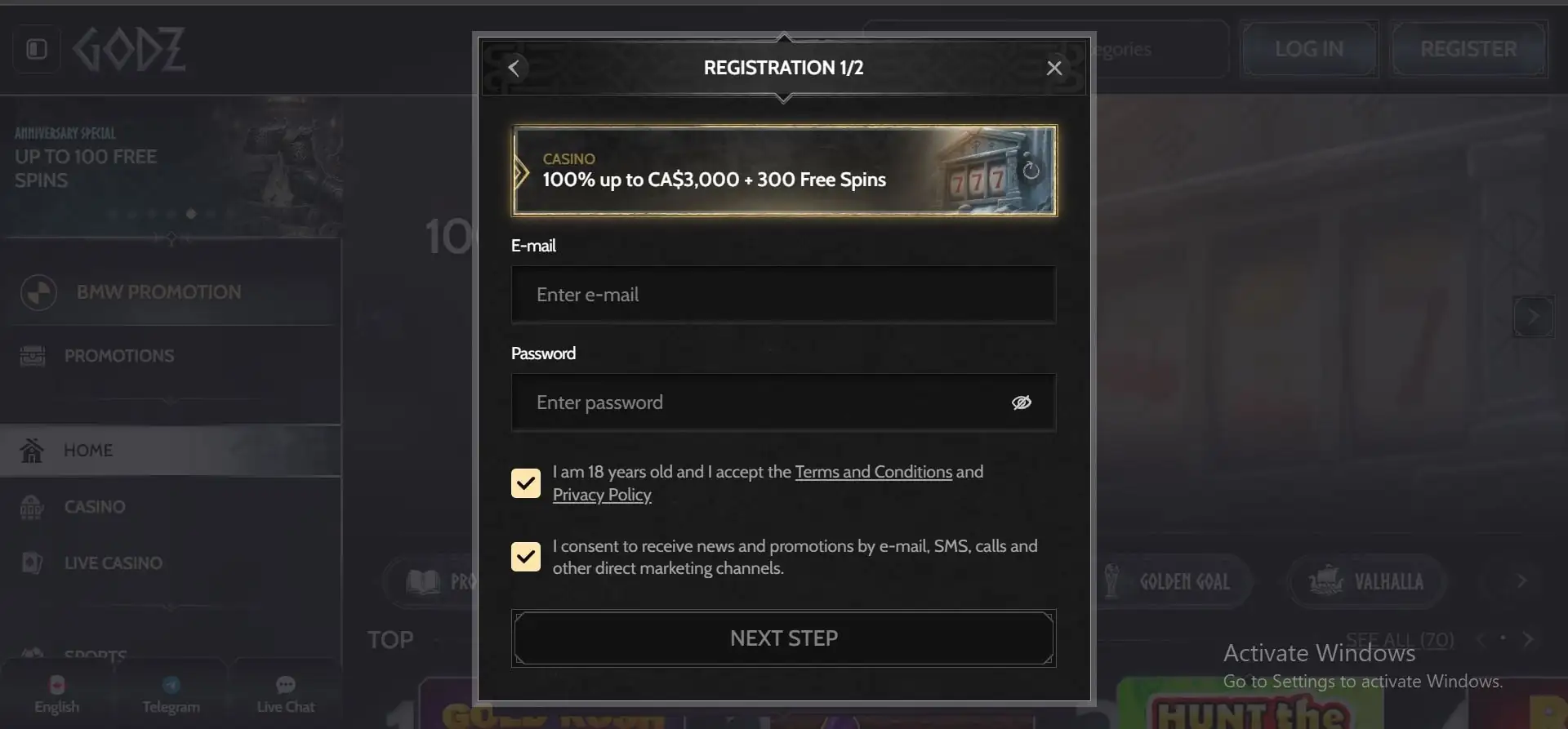 godz-casino-registration